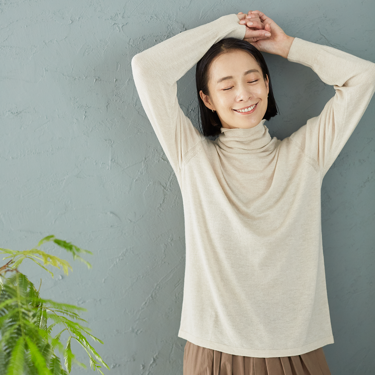 未使用品　ディノス　DAMA アラシャンカシミヤ タートルプルオーバー ゆる着」 AYUMIさんコラボのタートルプルオーバー（シルク
